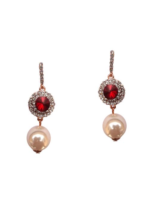 red metal drop earring - 16055086 - Standard Image - 1