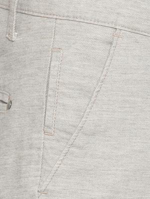 grey cotton flat front casual trousers - 16055386 - Standard Image - 5