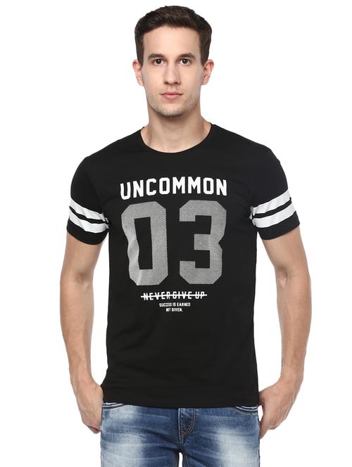 black typographic chest print t-shirt - 16055639 - Very Small Image - 1