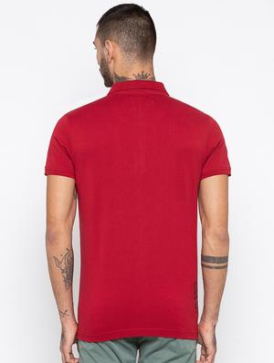 red typographic polo t-shirt - 16055790 - Standard Image - 3