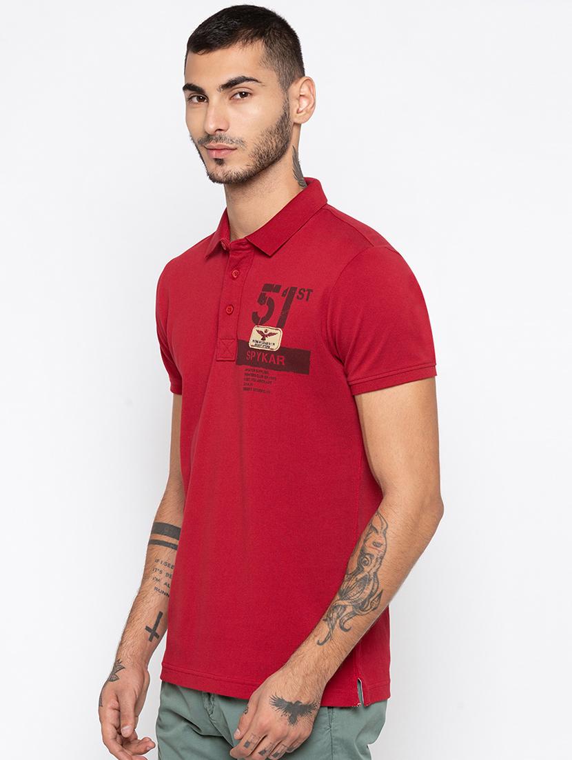 red typographic polo t-shirt - 16055790 - Zoom Image - 2