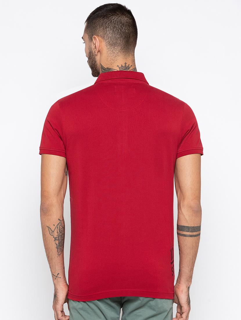 red typographic polo t-shirt - 16055790 - Zoom Image - 3