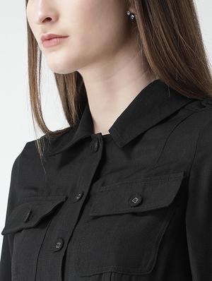 ruffled hem pocket patch shirt - 16058374 - Standard Image - 5