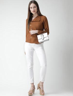 curved hem button up top - 16058380 - Standard Image - 4