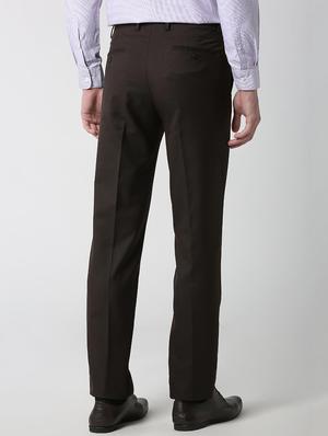 black polyester blend flat front formal trouser - 16058713 - Standard Image - 3