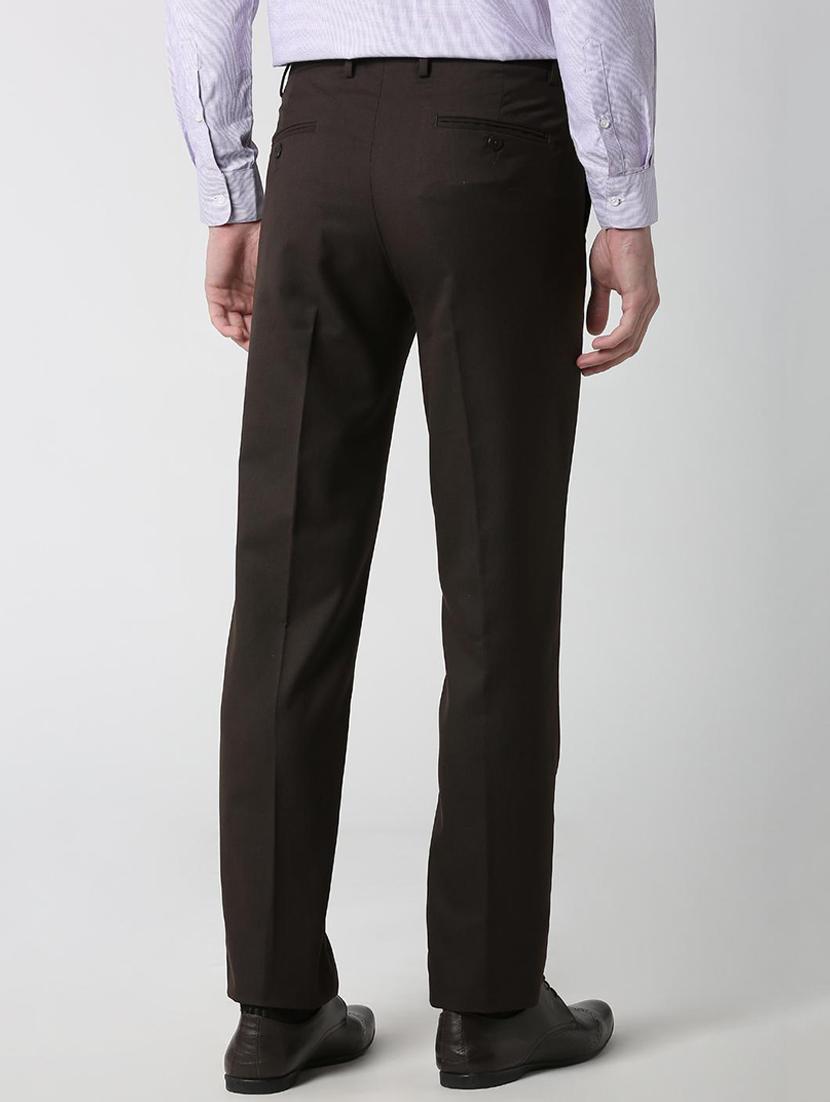 black polyester blend flat front formal trouser - 16058713 - Zoom Image - 3