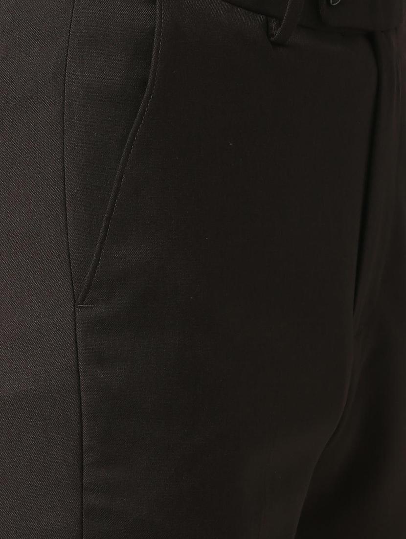 black polyester blend flat front formal trouser - 16058713 - Zoom Image - 4