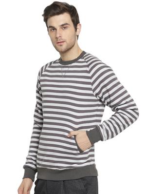grey striped raglan sweatshirt - 16059150 - Standard Image - 2