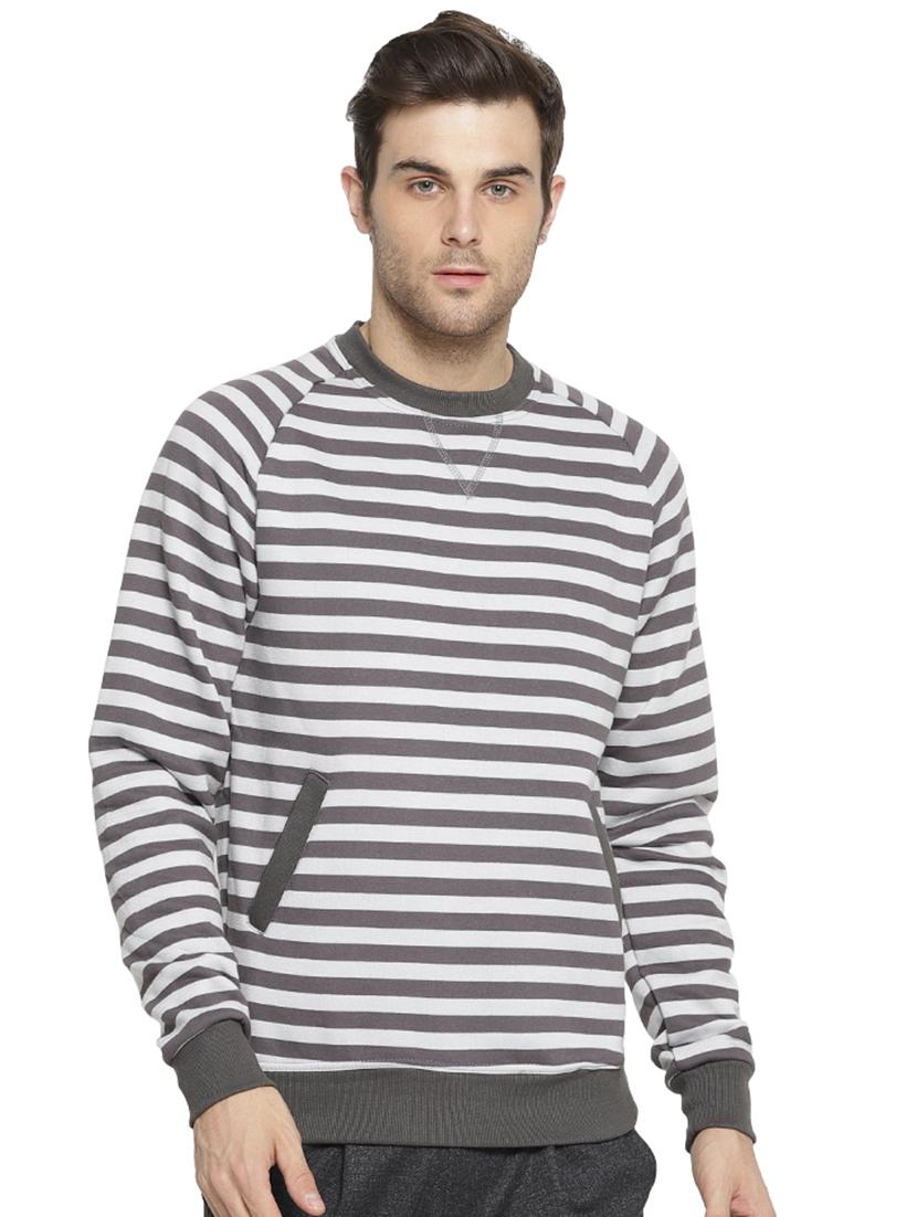 grey striped raglan sweatshirt - 16059150 - Zoom Image - 1