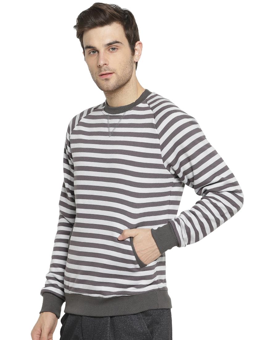 grey striped raglan sweatshirt - 16059150 - Zoom Image - 2