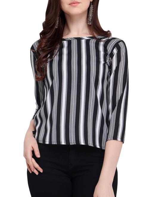 boat neck striped top - 16059153 - Standard Image - 1