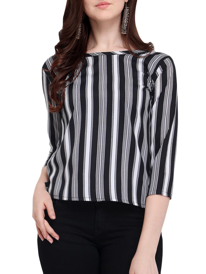 boat neck striped top - 16059153 - Zoom Image - 1