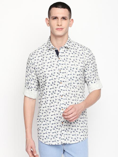 white printed casual shirt - 16059167 - Standard Image - 1