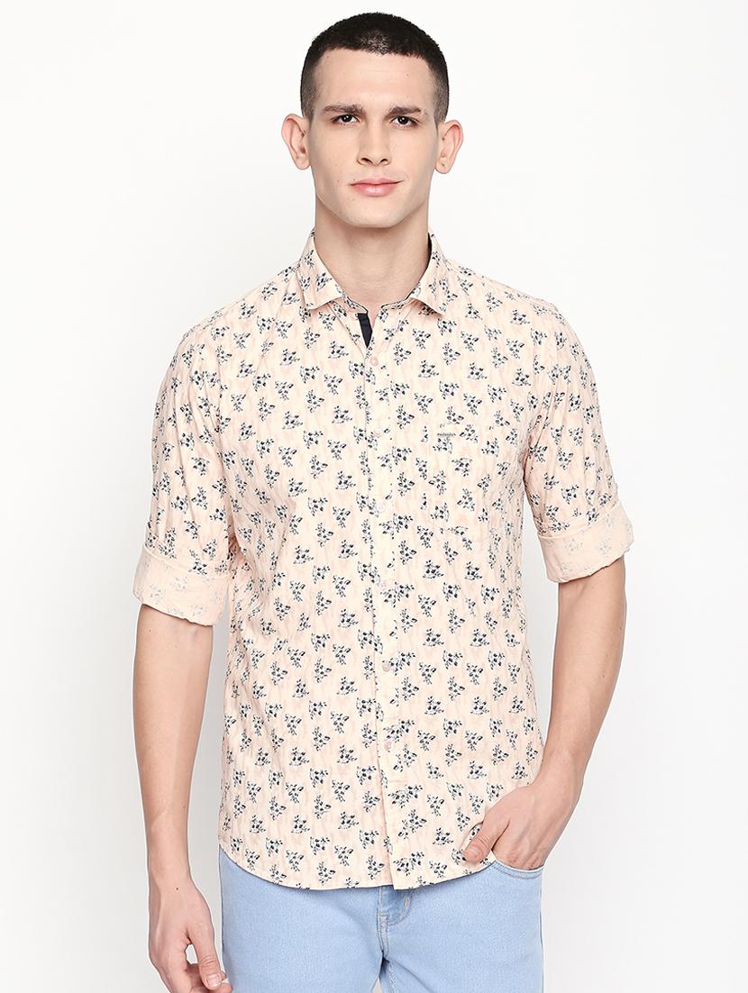 beige floral printed casual shirt - 16059169 - Zoom Image - 1
