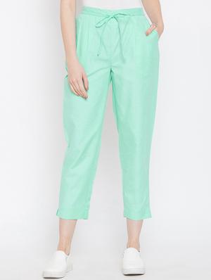 set of 2 pleat detail tie knot crop pant - 16059272 - Standard Image - 2