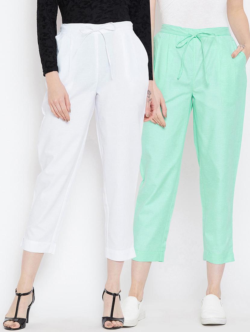 set of 2 pleat detail tie knot crop pant - 16059272 - Zoom Image - 1
