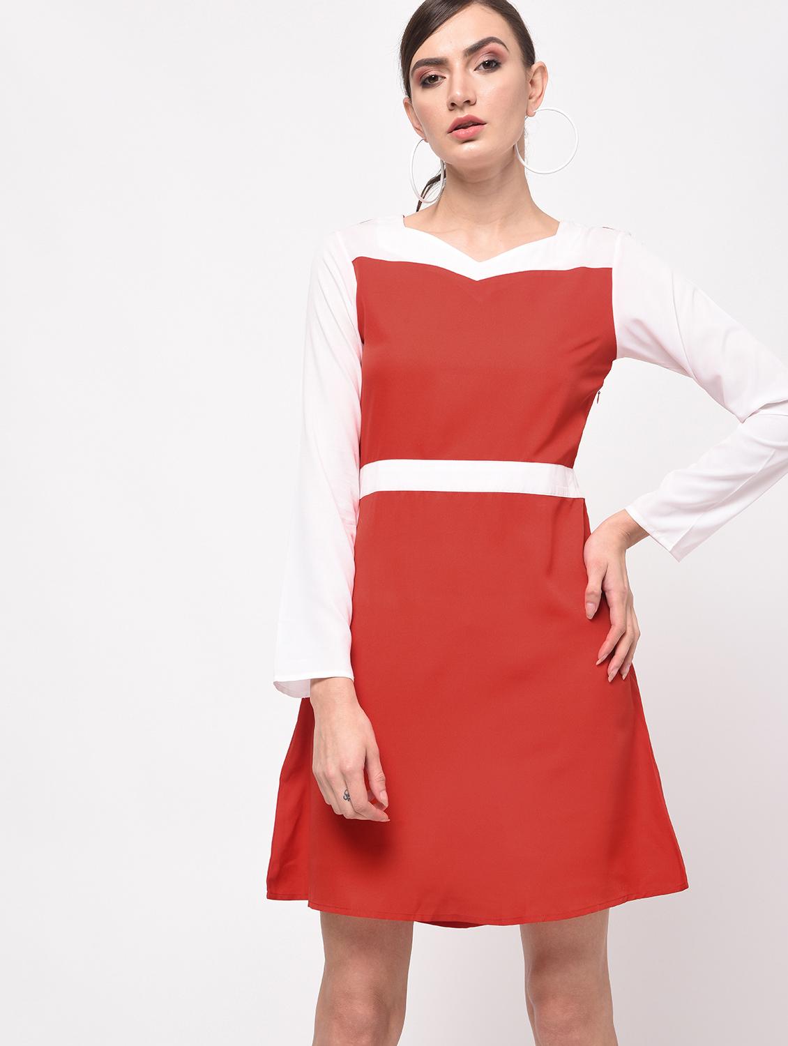 color block a-line dress - 16059500 - Zoom Image - 1