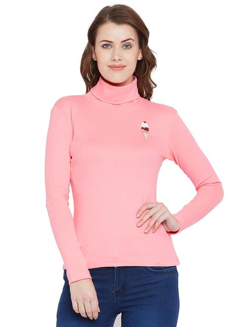 turtle neck quirky patch top - 16059835 - Standard Image - 1