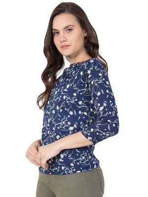 boat neck floral top - 16059935 - Standard Image - 2