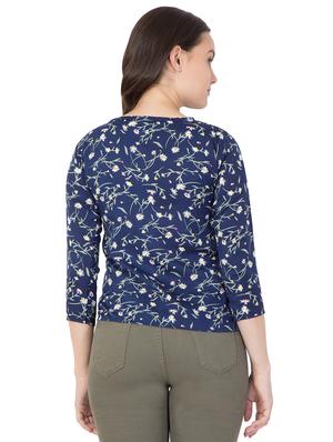 boat neck floral top - 16059935 - Standard Image - 3