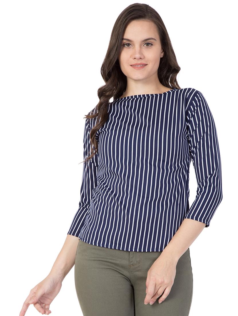 boat neck striped top - 16059939 - Zoom Image - 1