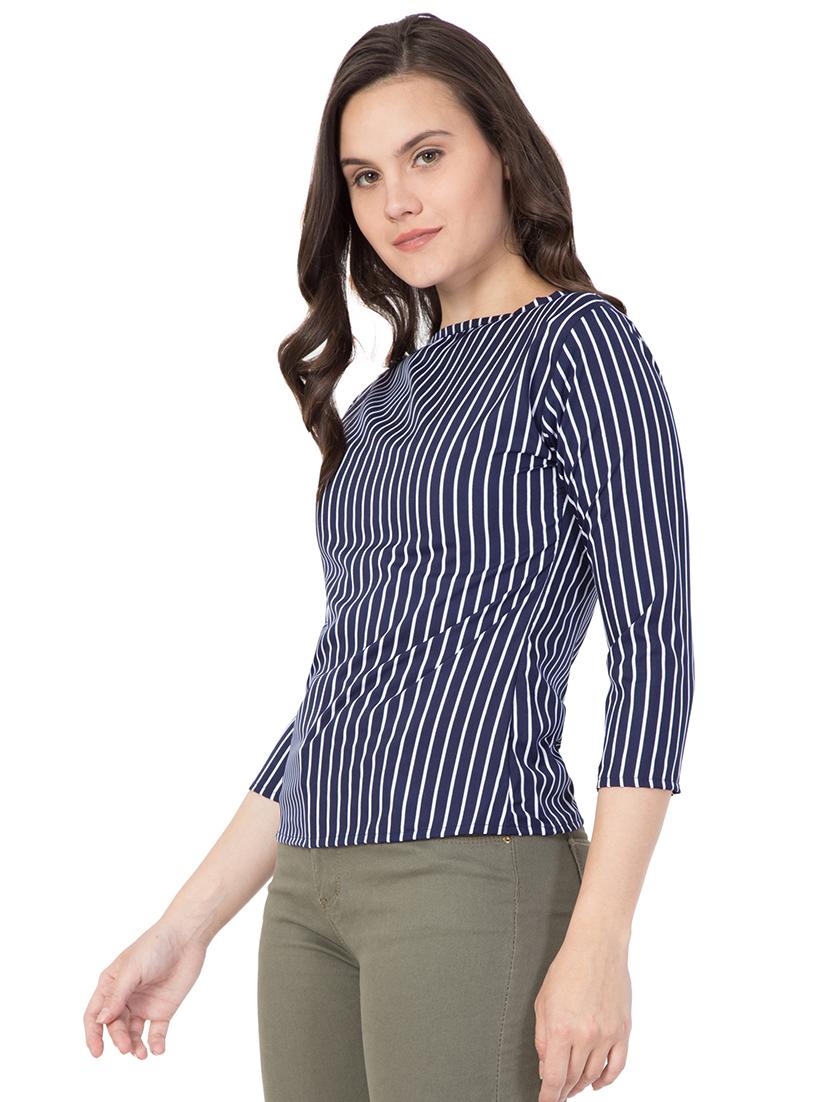 boat neck striped top - 16059939 - Zoom Image - 2