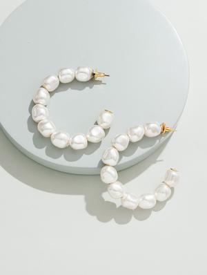 white hoop earring - 16061430 - Standard Image - 2