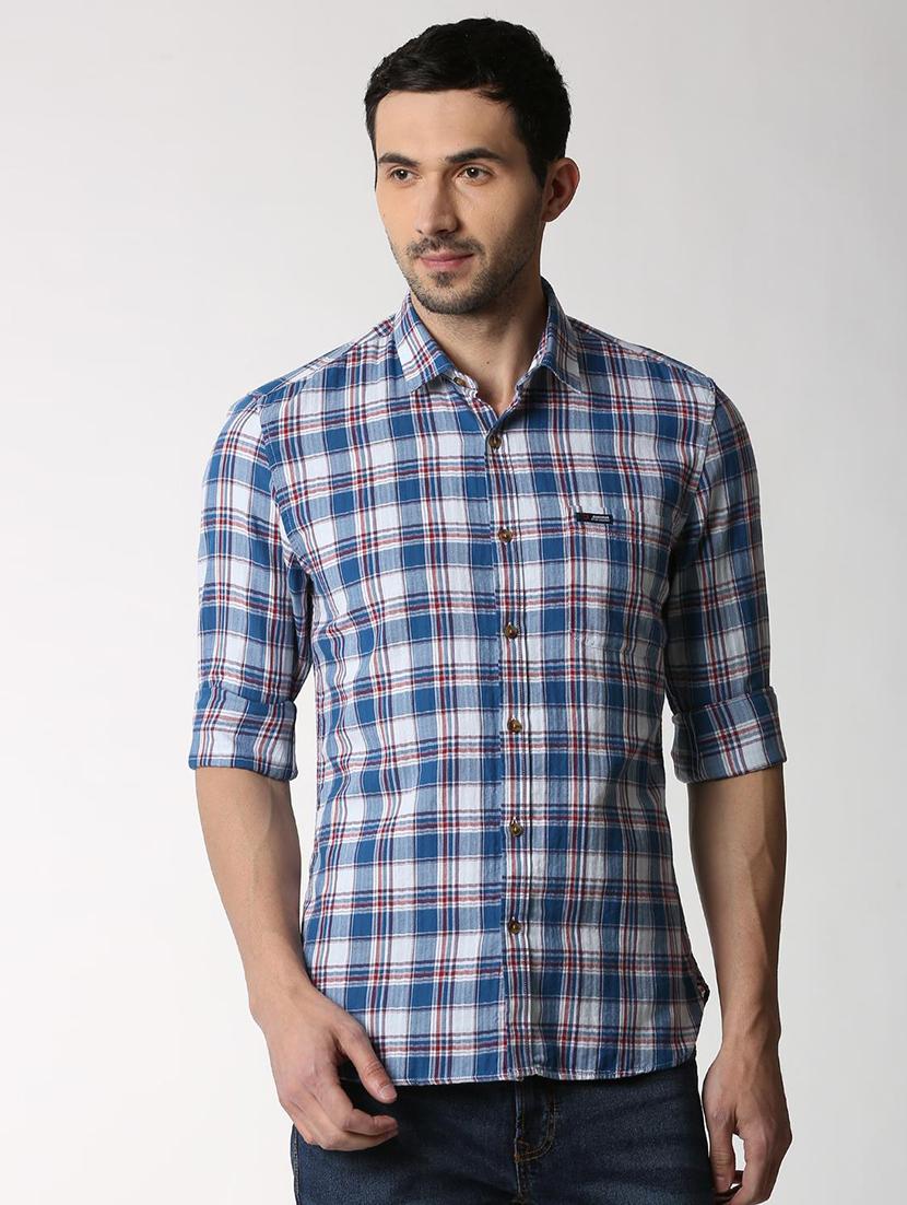 blue cotton casual shirt - 16061528 - Zoom Image - 1