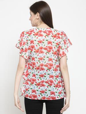 ruffle detail floral top - 16061577 - Standard Image - 3