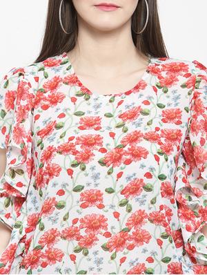 ruffle detail floral top - 16061577 - Standard Image - 5