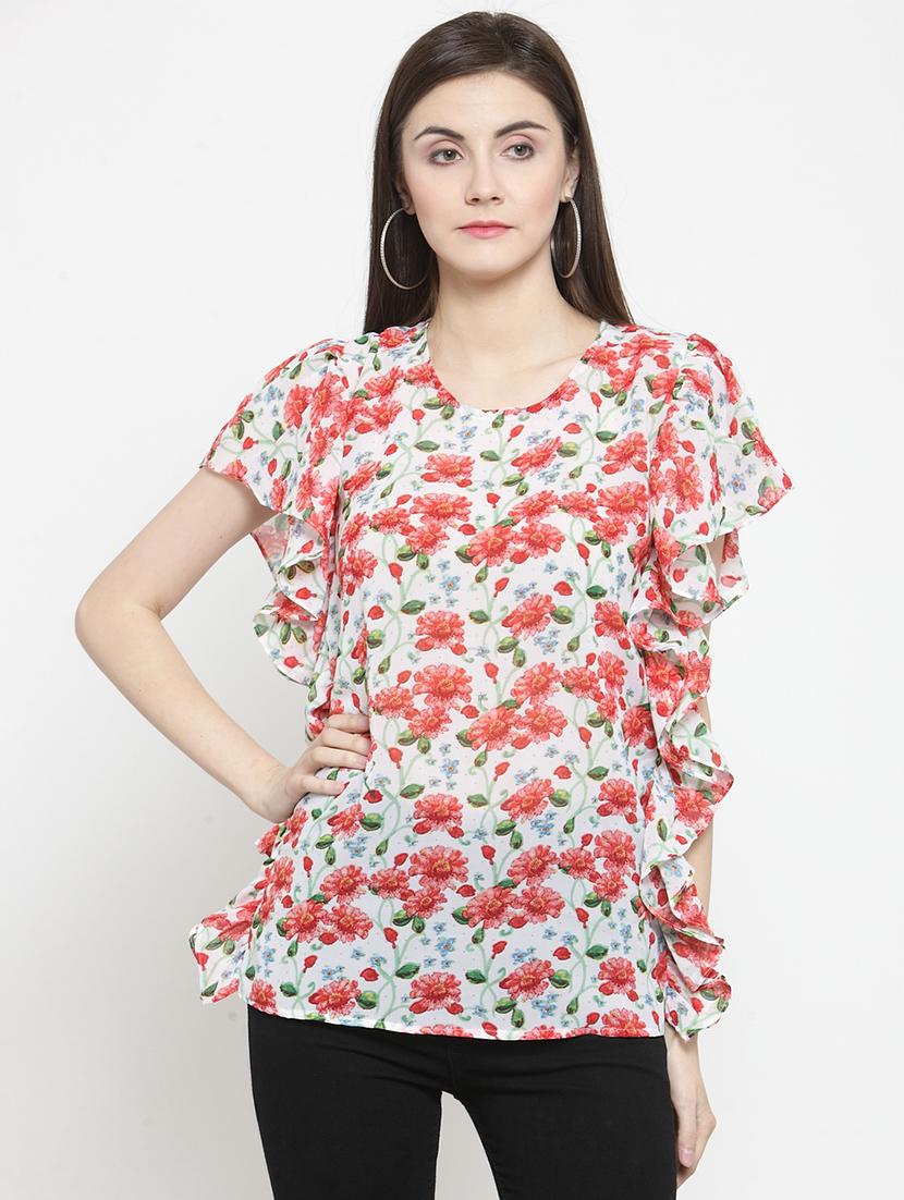 ruffle detail floral top - 16061577 - Zoom Image - 1