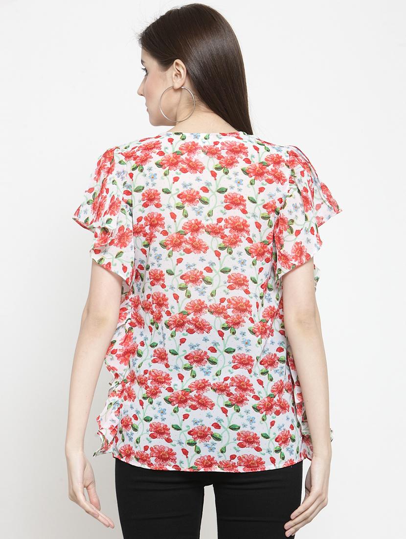 ruffle detail floral top - 16061577 - Zoom Image - 3