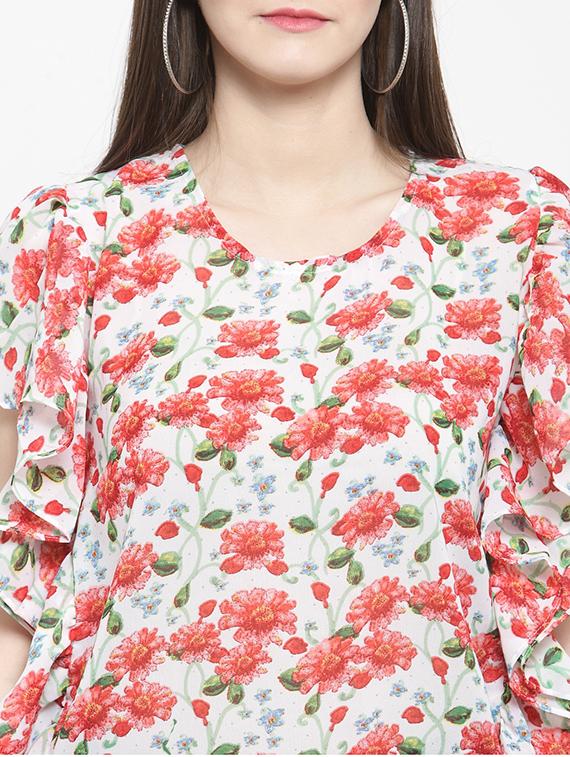 ruffle detail floral top - 16061577 - Zoom Image - 5