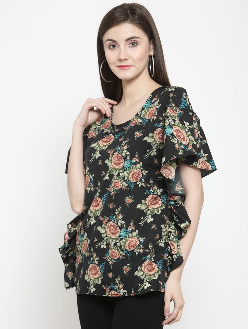 ruffle detail floral top - 16061578 - Zoom Image - 2