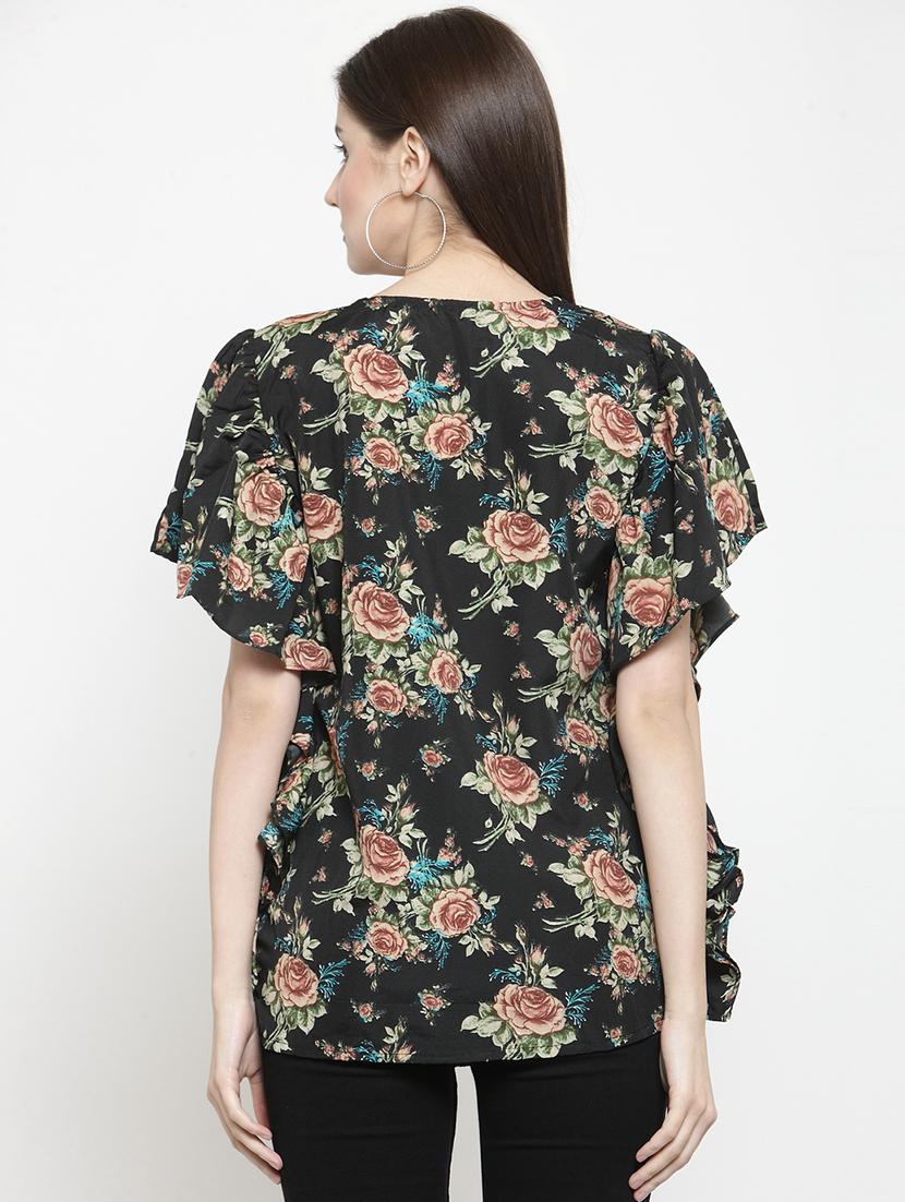 ruffle detail floral top - 16061578 - Zoom Image - 3