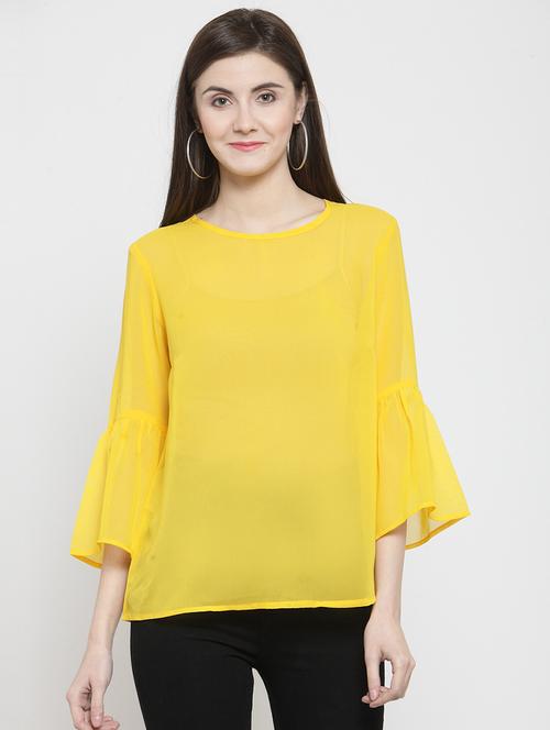 bell sleeved sheer top - 16061590 - Standard Image - 1