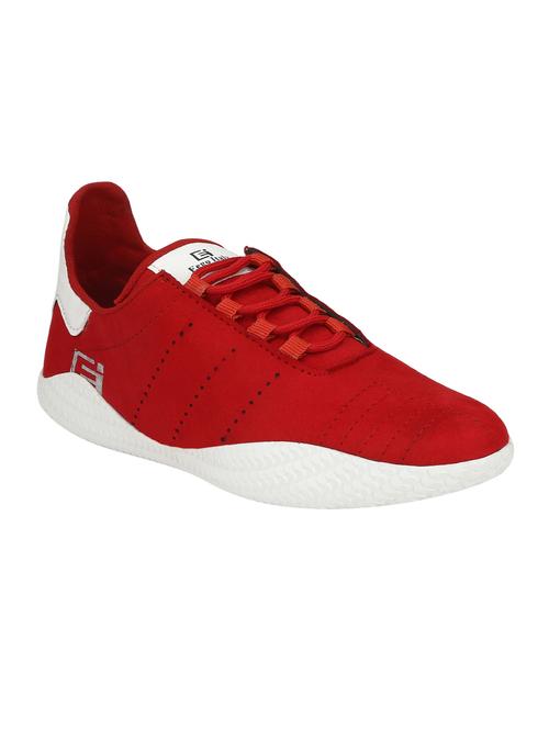 red fabric lace up shoes - 16062053 - Standard Image - 1