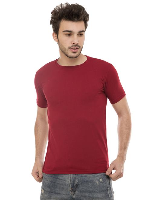 maroon solid tshirt - 16062601 - Standard Image - 1