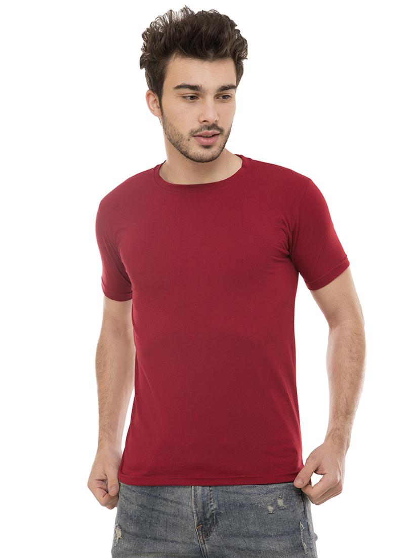 maroon solid tshirt - 16062601 - Zoom Image - 1