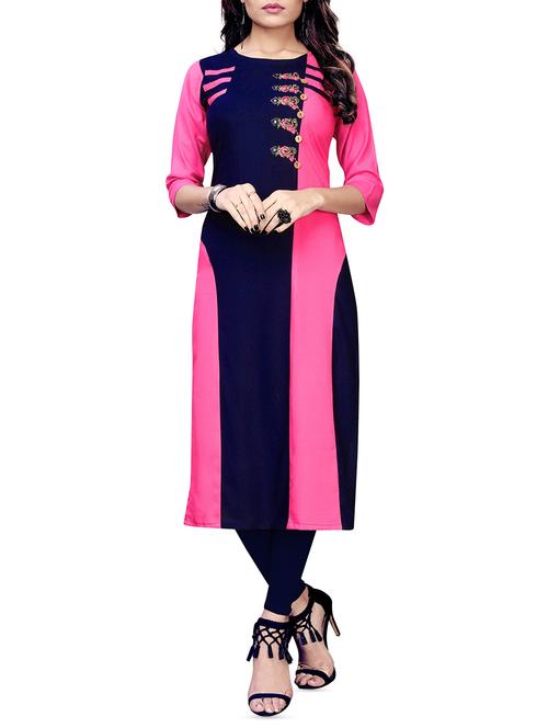 embroidered straight kurta - 16062633 - Standard Image - 1