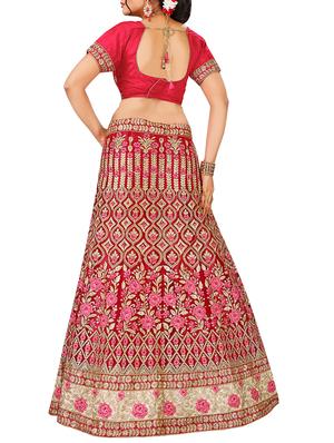 floral embroidered a-line lehenga - 16063314 - Standard Image - 2