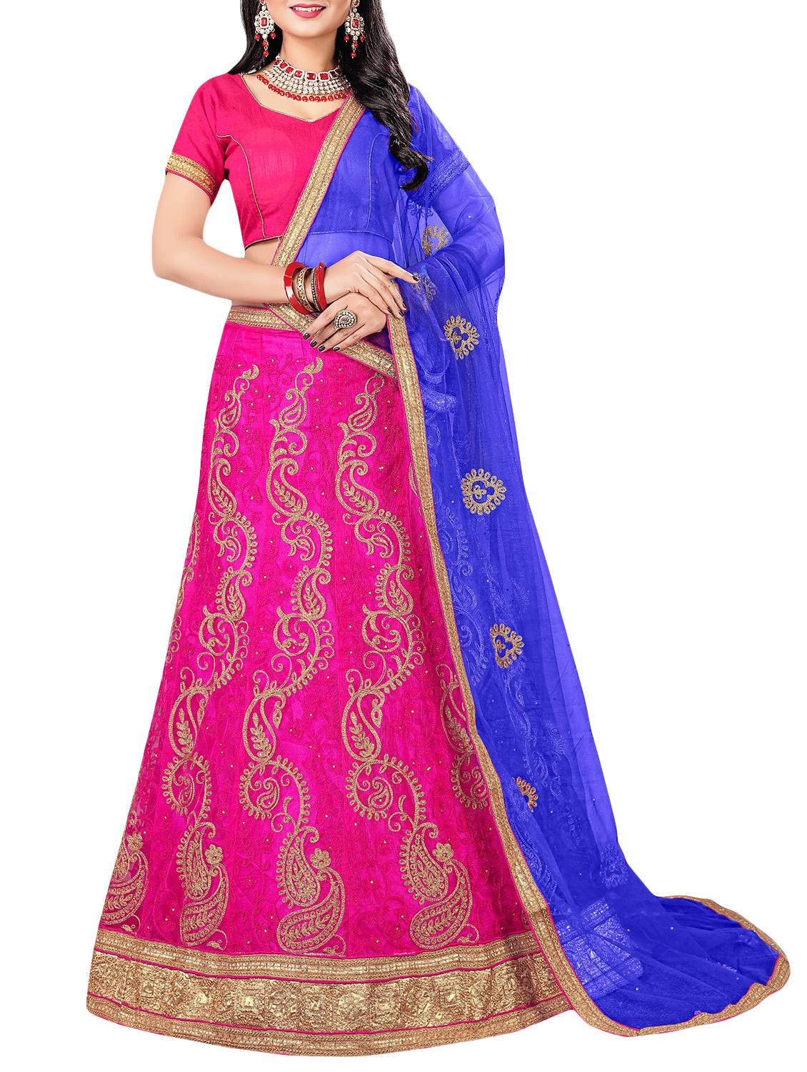 Embroidered a-line lehenga - 16063357 - Zoom Image - 1