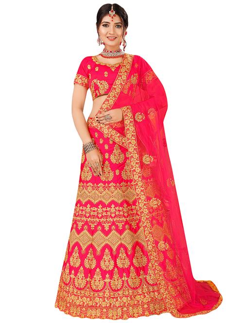 embroidered a-line lehenga - 16063365 - Standard Image - 1