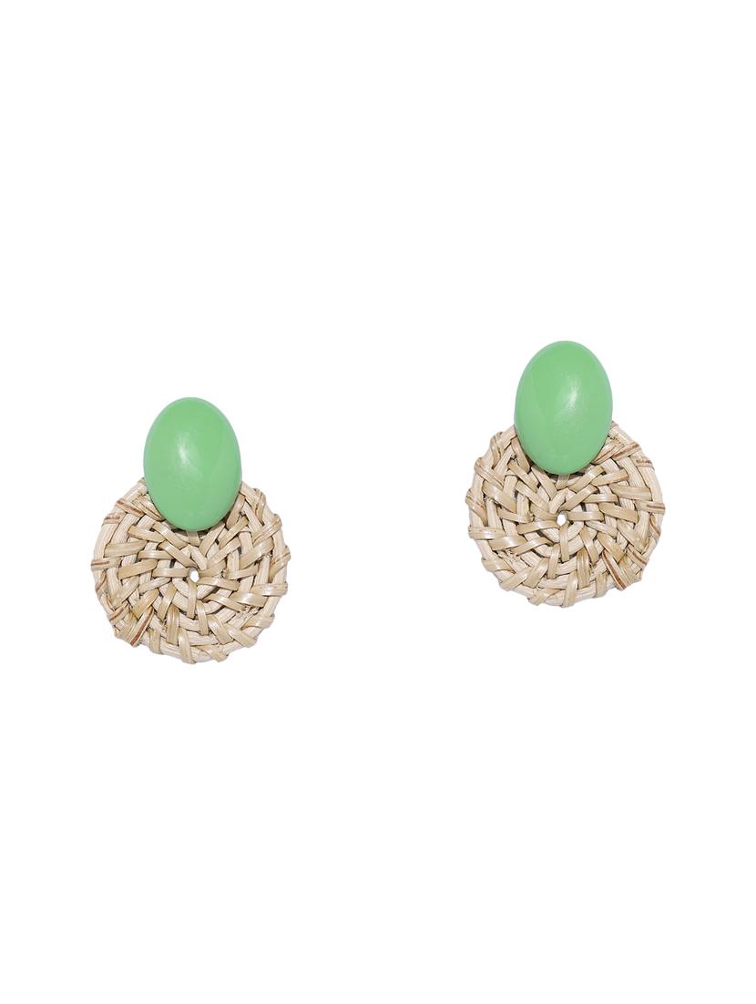 green metal studs earring - 16063574 - Zoom Image - 1