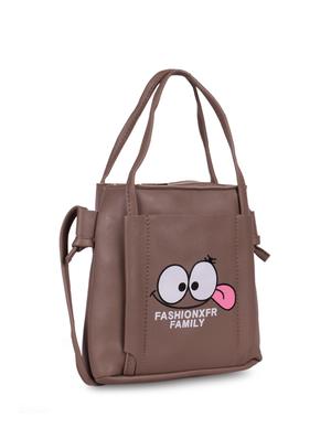 brown leatherette (pu) regular sling bag - 16063895 - Standard Image - 4