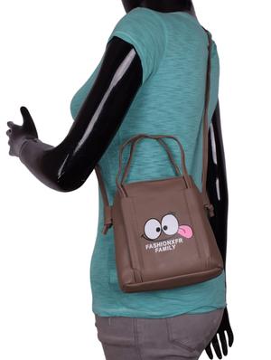 brown leatherette (pu) regular sling bag - 16063895 - Standard Image - 5