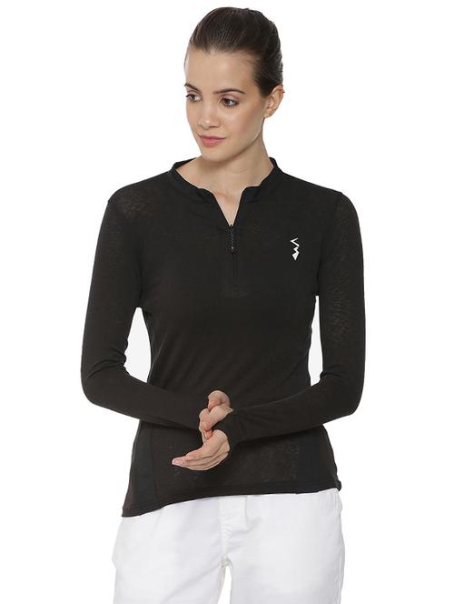 zipper detail solid tee - 16064369 - Standard Image - 1