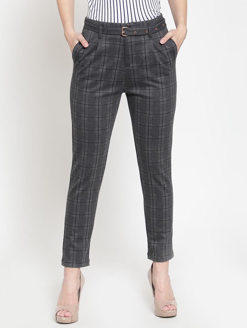 pleated checkered trouser - 16064640 - Zoom Image - 1