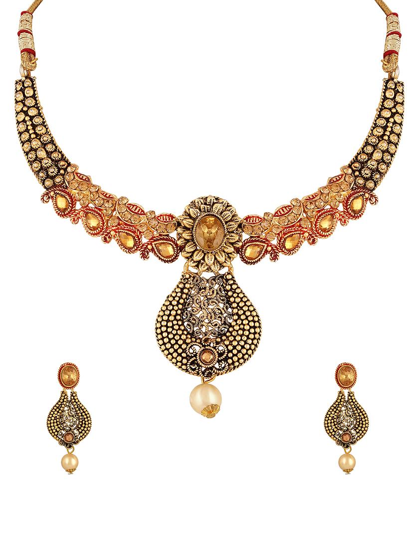 multi colored zinc choker necklace - 16064733 - Zoom Image - 1