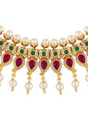 gold zinc choker necklace - 16064749 - Standard Image - 2